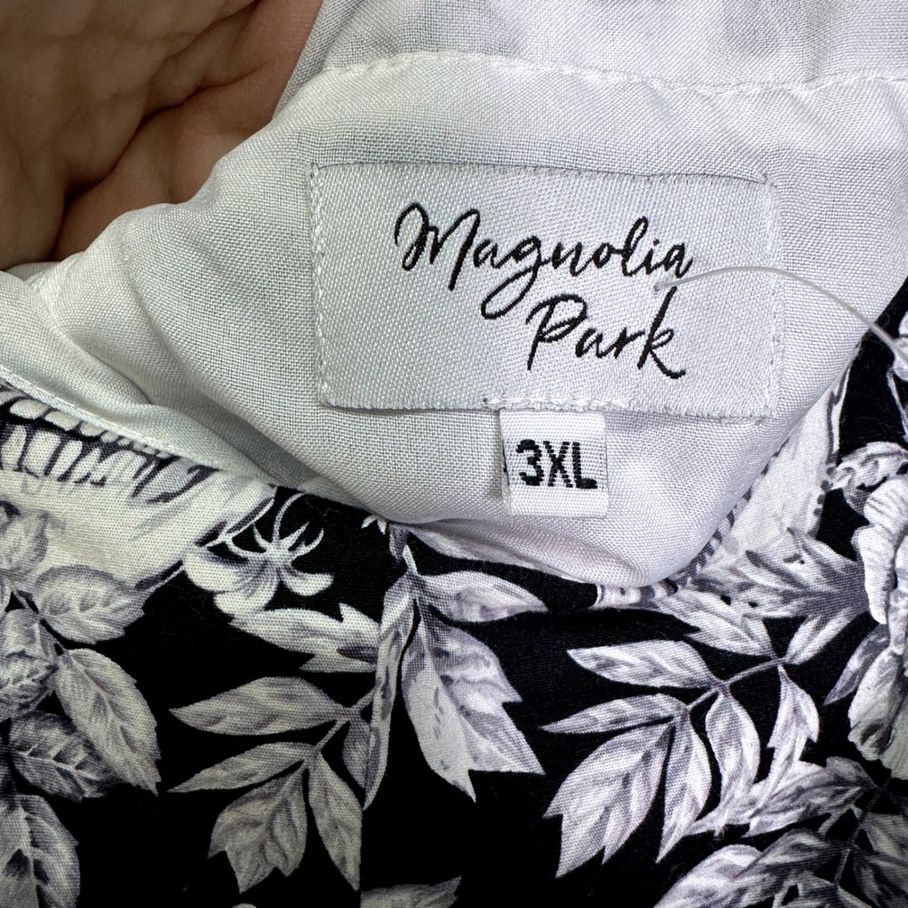 Magnolia Park 3XL Black White Skull Floral Cap Sleeve Fit & Flare Gothic Dress - Picture 4 of 5
